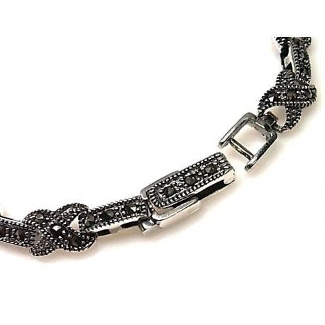 Pulsera Plata vieja con marquesitas 1